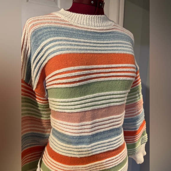 SHEIN Colorful Striped Crew Neck Sweater - Picture 2 of 4
